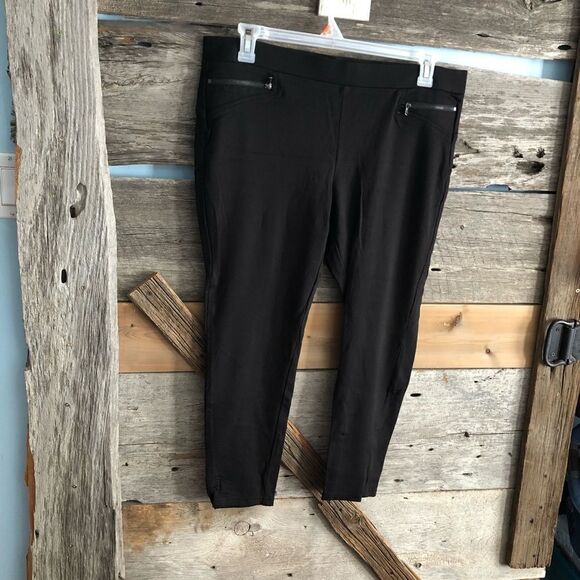 GEORGE NWOT Size XL Black Zippered, Cropped Leggings - Picture 1 of 6